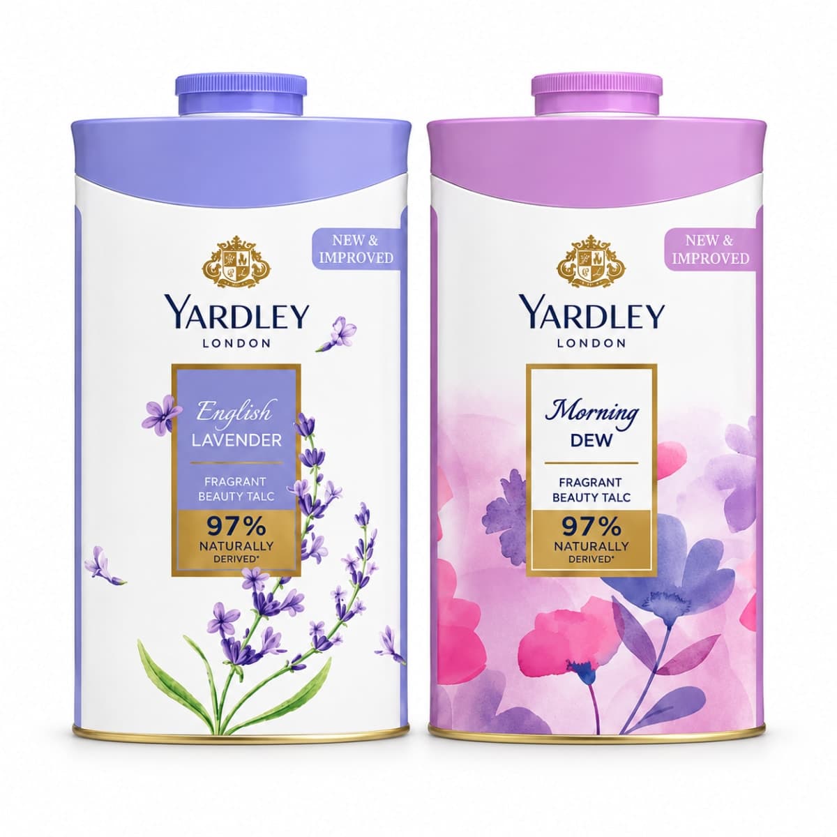 Yardley london Talc English lavender 250g & Morning dew 250g pack of 2